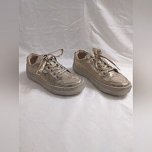 Hey Girl By Corky's Down Time Gold/ Silver Metallic Sneakers Size 8